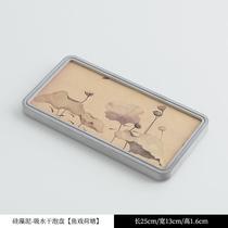 Japanese-style diatom mud absorbent dry bubble tray household leather absorbent tea tray coaster drag-draining quick-drying convenient tea table