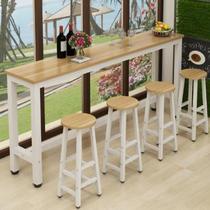 Long courtyard table reading table industrial style cafe table and chair combination balcony custom bar table commercial milk tea shop simple