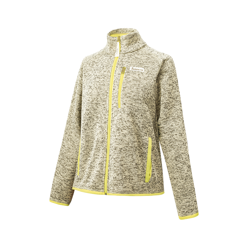 安欧兔【邓肯花纱】立领抓绒衣外套撞色拉链加绒卫衣运动男女同款