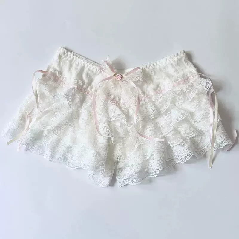 Коттэдж Коут КЮ2К 00s Винтаж ШОРТС Вумен Кавайи ЛАЙС ТРЕЙС