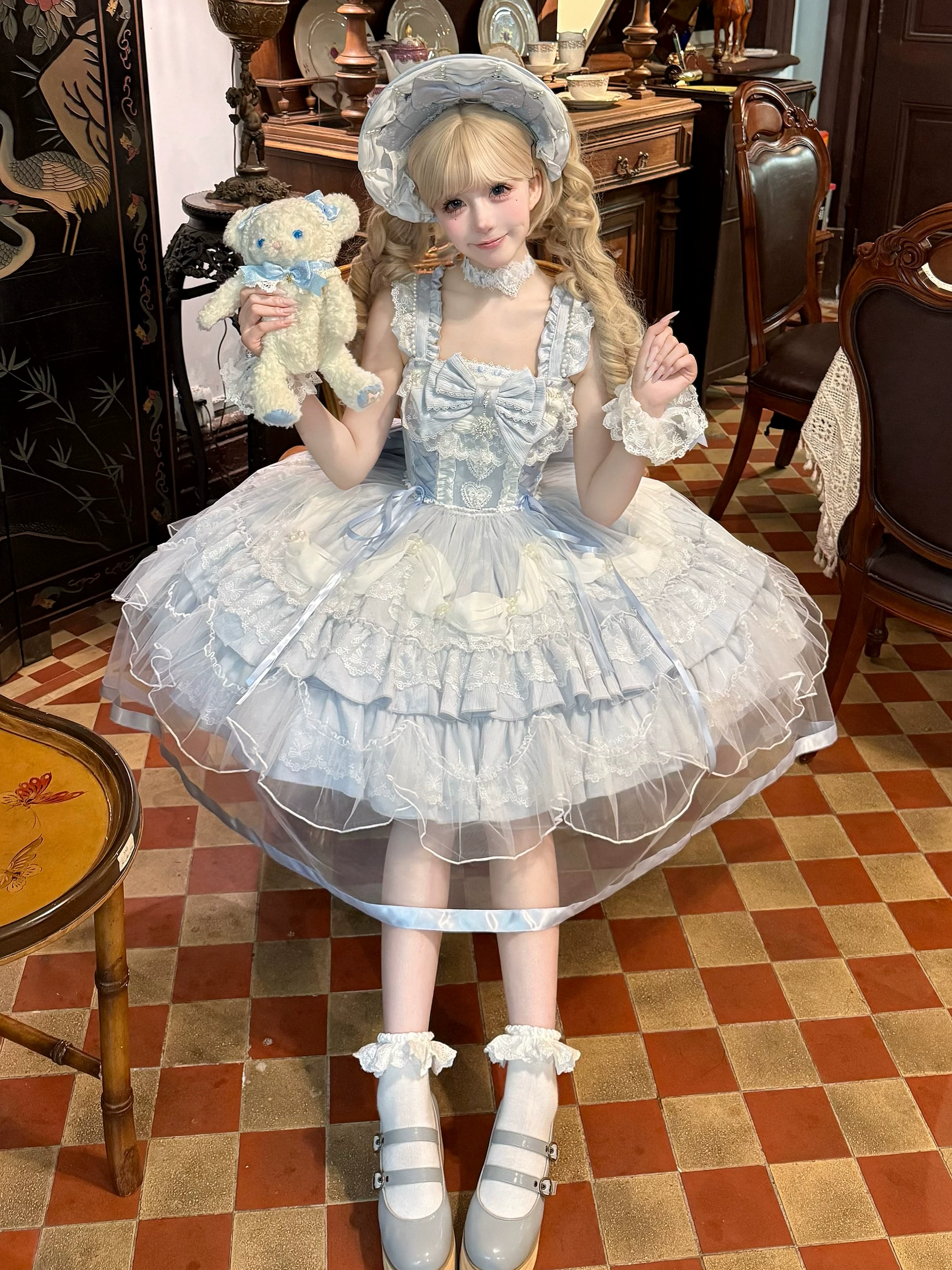 Подлинное дизайнерское платье, стиль Lolita, Lolita Jsk, утягивающий эффект