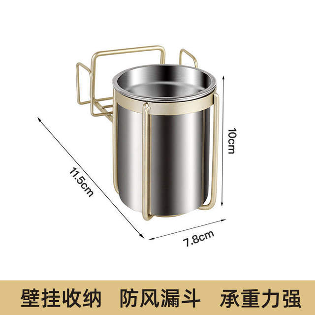 Creative Ashtray with Logo, Anti-Fly Ash, No-Drill Multifunctional Stainless Steel Wall-Mounted Ashtray for Bathroom