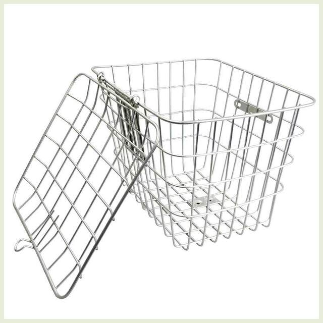 Authentic Stainless Steel Bicycle Basket, Electric Bicycle Front Basket, Foldableing Bike Basket with Lid, Front-Mounted Enlarged Basket