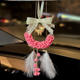 2025 New Lily of the Valley Flower Pendant with Flocking Technology, Car Butterfly Hanging Ornament, Car Rearview Mirror Decoration