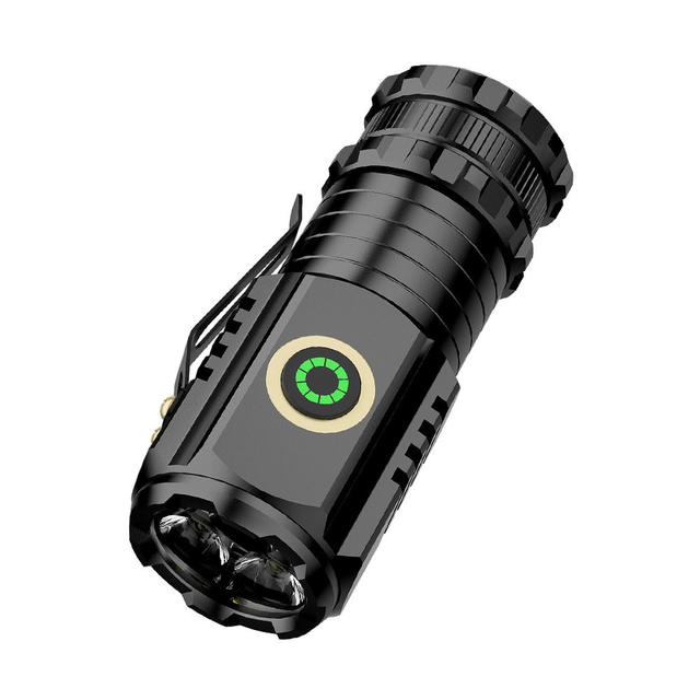 New Model of Strong Light Three-Eye Monster Magnetic Flashlight, Aluminum Alloy, Outdoor Multifunctional Clip-On Rechargeable Mini Flashlight