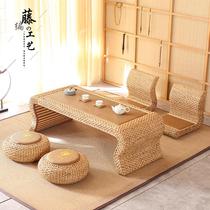Rattan Tatami tatami Tea table Terrace Sun Style Zen tea table Composition floating window Balcony Short Table Pit Table Collapse Rice Table