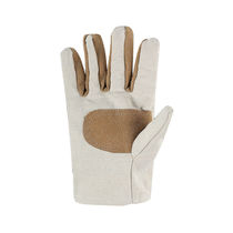 Mrs. Zhuang canvas gloves construction site mechanical welding thickened breathable double-layer labor protection wear-resistant gloves (thickened 10