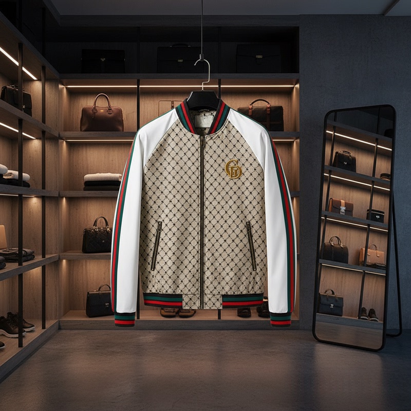 Gucci-Style Spring and Autumn Men's European and American Fashion Casual Luxury High-End Replica Printed Embroidered Jacket Gucci-Style Spring and Autumn Men's European and American Fashion Casual Luxury High-End Replica Printed Embroidered Jacket