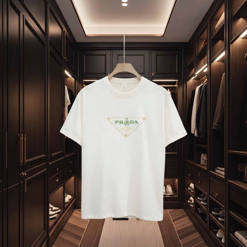 Pujia Summer Men's American-Style Trendy Brand Simple Luxury Shenzhen Nanyou High-Quality Replica Triangle Logo Casual Short-Sleeve T-Shirt Pujia Summer Men's American-Style Trendy Brand Simple Luxury Shenzhen Nanyou High-Quality Replica Triangle Logo Casual Short-Sleeve T-Shirt