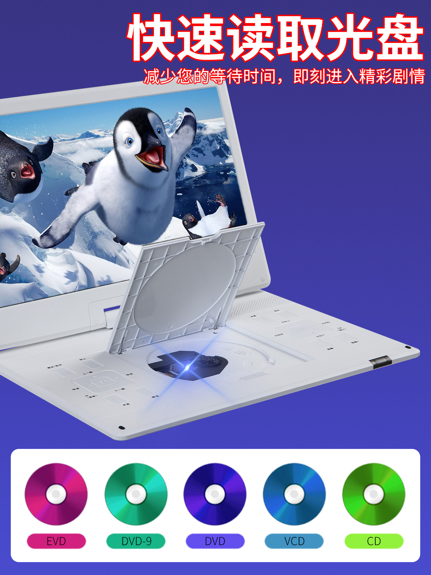 Korean High-End Multi-Functional Mobile Dvd Player All-In-One Machine Vcd Player HDMI High-Definition Output Network Tv