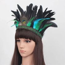 Feather Crowns Peacock Costume India Headband Fascinator