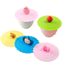 Cute Cartoon Silicone Lids Cup Elastic Lid Teacup Lid Dustpr