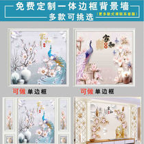 Bamboo fiber printed three-dimensional painting TV background wall entrance decorative painting integrated wall panel ceiling background painting picture