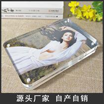 Acrylic Strong Magnetic Photo Frame Transparent Black Rounded Corner Photo Frame Four Rounded Corner Graduation Photo Studio Wedding Photo Frame A4 Certificate Frame