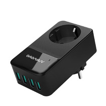European charging plug 4USB with power socket 5V2 4A fast charging European charger plug for mobile phone and tablet