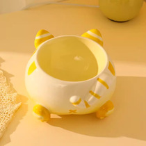 Cat Bowl Ceramic Cat Rice Bowl Water Bowl Cute High Foot Cat Food Bowl Cat With Pitched Dog Bowl of Pet Pet Supplies