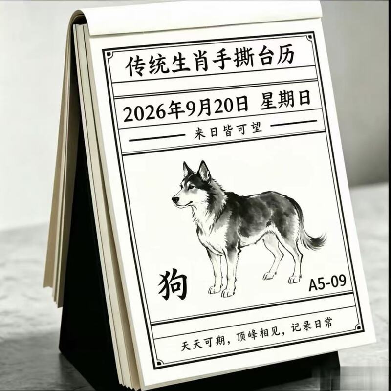 2026 Year of the Horse Creative Old Almanac Desk Calendar Good Fortune Comes from the East Almanac Tear-Off Calendar One Page a Day Thirty Pages