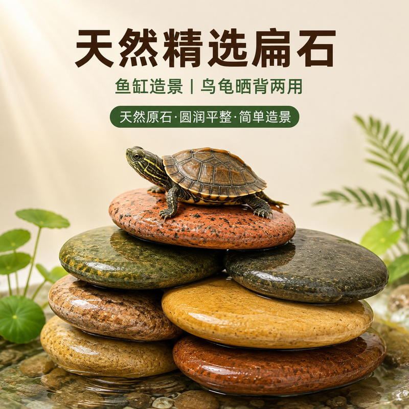 Natural Turtle Basking Stones, High Water Level Turtle Climbing Rocks, Stepping Stones, Aquarium Landscaping Decoration Pebbles