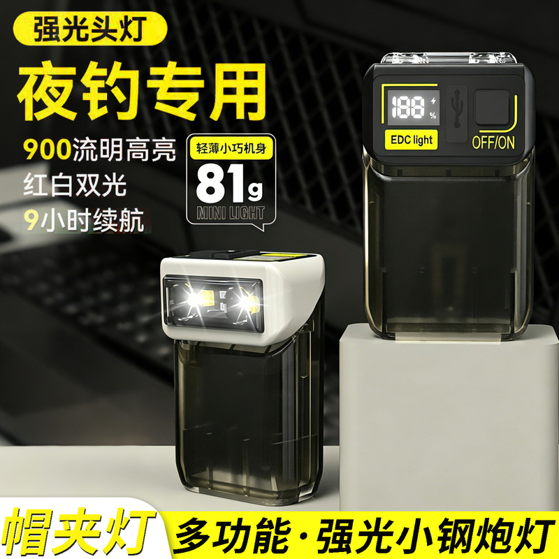 Multifunctional Flip Headlamp for Night Fishing, Special Sensor Led Flashlight with Red and White Dual Light, Magnetic Cap Clip Light, Foldable