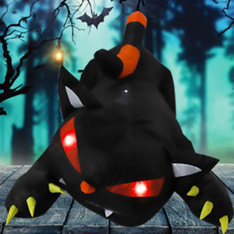 1 8M Halloween Phantom Shakes head black cat Witch Ghost Fes