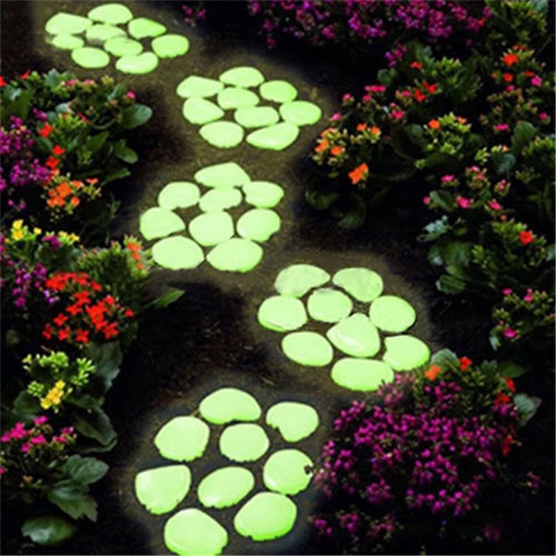 Garden Decor Luminous Stones Glow In Dark Decorative Pebbles