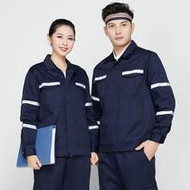 Worksuit male Spring Autumn Lau to insure factory workshop reflective strip construction clothes safety construction clothes printed