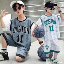 Boys summer suit sleeveless breathable quick-drying summer sports vest trendy basketball uniform 2024 new summer