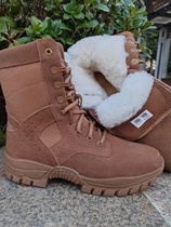 International Huaxin Style Cashmere For Training Boots Male Brown Combat Boots Waterproof Training Boots High Help Anti-Puncture Warm Desert Boots