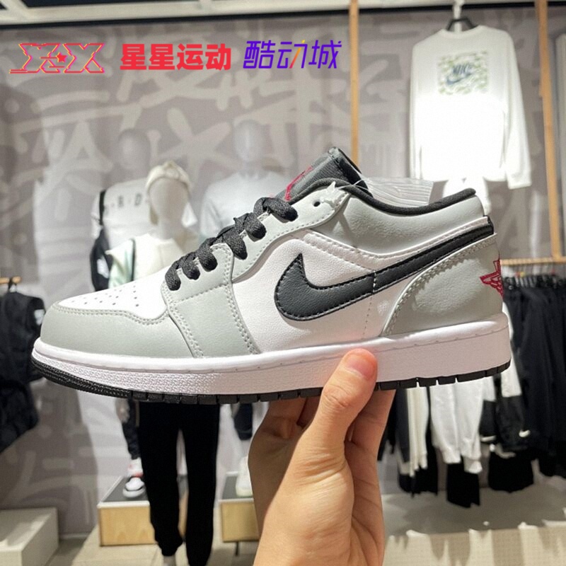 Nike Air Jordan 1 Low Aj1 Ash Gray Men's Low-Top Casual Sneakers 553558-030