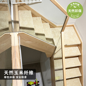 Lansu plus soft thickened encrypted stair step mat glue-free self-adhesive non-slip soundproof marble stair carpet