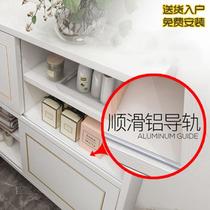 高档实木纹防水趟门马桶后壁挂墙式卫生间简约现代落地侧边柜浴室
