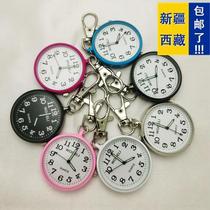 Xinjiang Tibet large digital clear luminous keychain hanging watch nurse watch student examination for official business