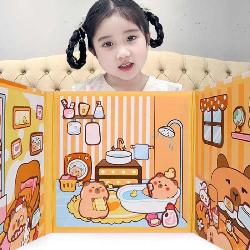Kapibala Magnetic Quiet Book New Model for Girls Children's Handmade Creative Sticking DIY Material Toy Stickers