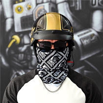 SMCC retro facial scarf American turban helmet cycling mask mens sun protection scarf autumn and winter womens square scarf ear-hanging type
