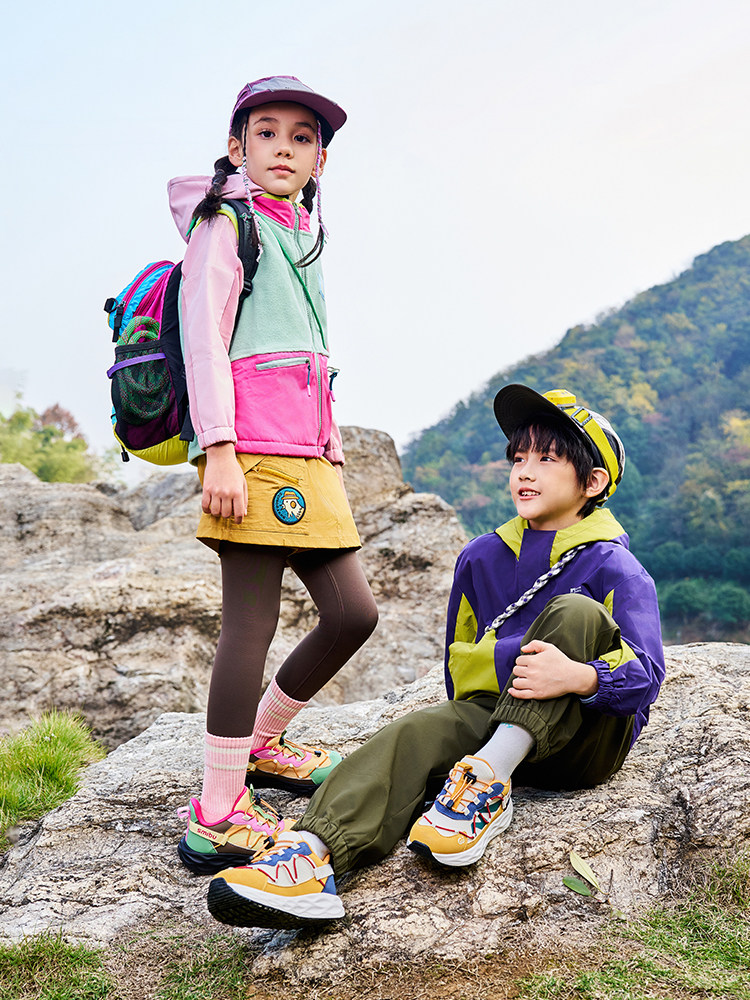 Smibu Children's Shoes Kids' Sneakers 2025 Spring and Autumn New Style Girls' Sneakers Boys' Outdoor Hiking Shoes Flying Speed