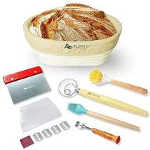 TNTECO Banneton Bread Proofing Basket Set 10 Inch Oval R