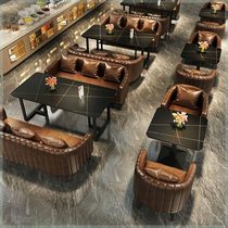 Retro industrial style bar deck sofa bistro music restaurant bar coffee western restaurant rest area tables and chairs