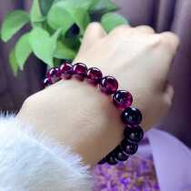 Natural jewelry 9m Brazilian imperial purple tooth black garnet single circle bracelet womens stone