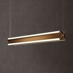 Minimalist Designer Restaurant X-Shaped Long Strip Pendant Light Stainless Steel Italian Light Luxury Dining Table Bar Counter Study Room Lighting
