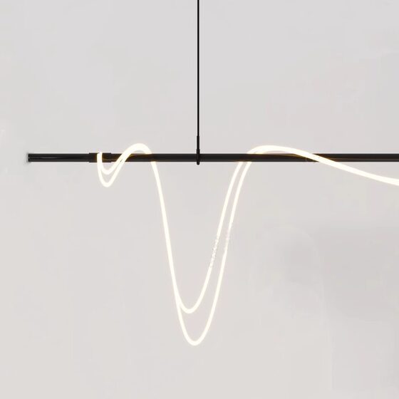 Designer Art Restaurant Island Bar Chandelier Modern Minimalist Nordic Sales Office Arc Line Exhibition Hall Chandelier