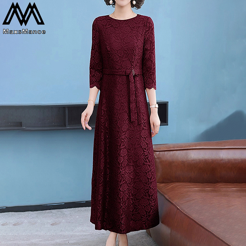 Maxsmance French-Style Fashion Women's New Elegant Mother-Of-The-Bride High-End Evening Dress Slimming Dress Maxsmance French-Style Fashion Women's New Elegant Mother-Of-The-Bride High-End Evening Dress Slimming Dress