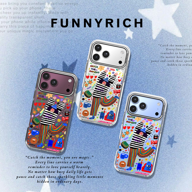 [Same Style as Wu Xuanyi] Seize the Happy Moments × Artist a Ding Funnyrich Suitable for Apple iPhone 18/17/16 Pro Max Phone Case Magnetic New Protective Cover for Women