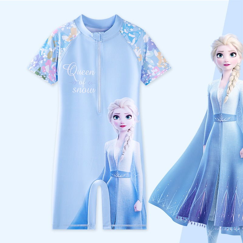 子供用水着 女の子 ワンピース 2025年新型 女の子 プリンセス エルサ 中大 子供用 温泉 専門トレーニング水着