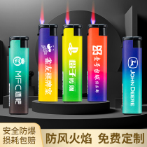 High-end windproof advertising lighter customized with printed logo disposable creative grinding wheel hotel KTV explosion-proof