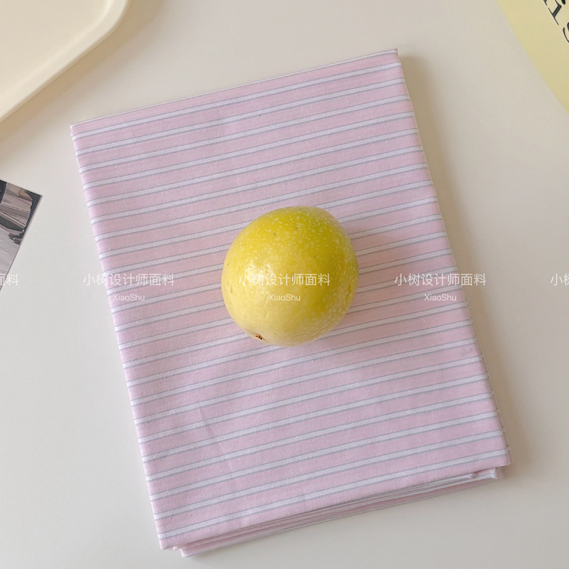 Girly Pink Cotton Striped Soft Shirt Dress Handmade Fabric DIY Korean Style Hair Tie Coaster Contrasting Color Fabric Girly Pink Cotton Striped Soft Shirt Dress Handmade Fabric DIY Korean Style Hair Tie Coaster Contrasting Color Fabric