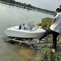 Customized karting speed boat aluminum alloy water sports 40 mile single double water potato boat manufacturer