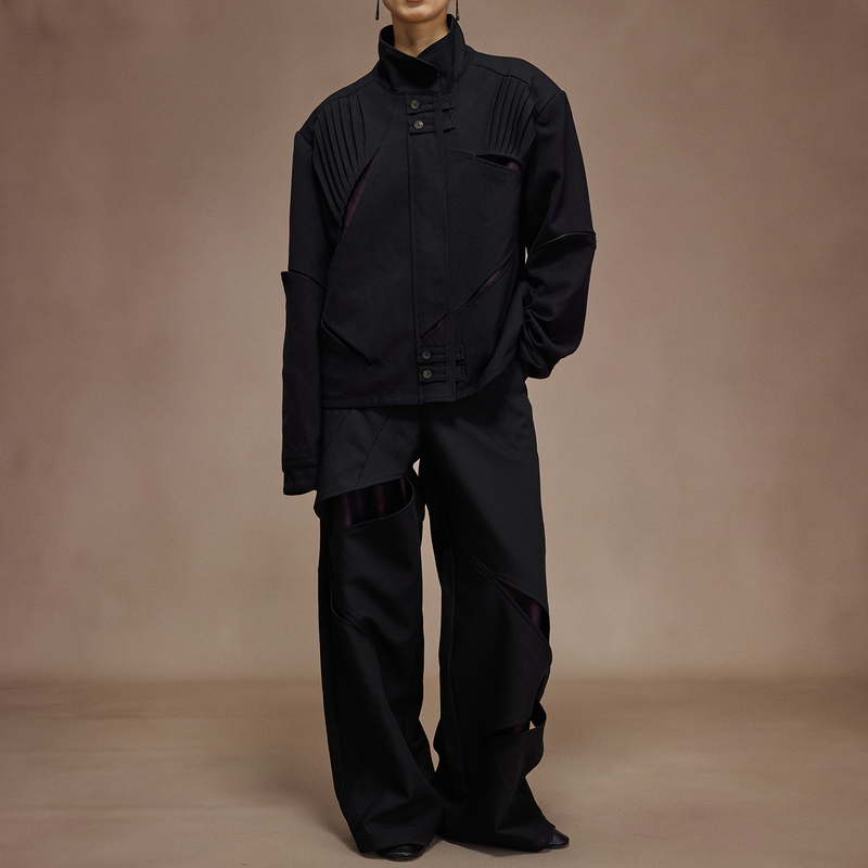 Namdzong'Master' Knife-Cut Jacket Set, Knife-Cut Design Chinese Style Jacket and Trousers for Men Namdzong'Master' Knife-Cut Jacket Set, Knife-Cut Design Chinese Style Jacket and Trousers for Men