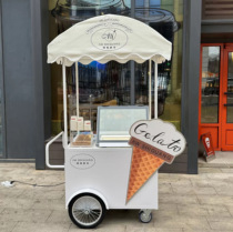 Popular ice cream sales cart movable display cabinet commercial multi-functional stall cart trolley dedicated for commercial promotions
