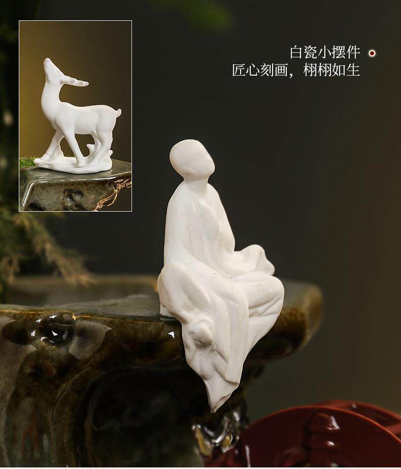 Декорации водные 开业礼品流水器摆件生财招财办公室小鱼缸新中式陶瓷禅意客厅软装 OTHER