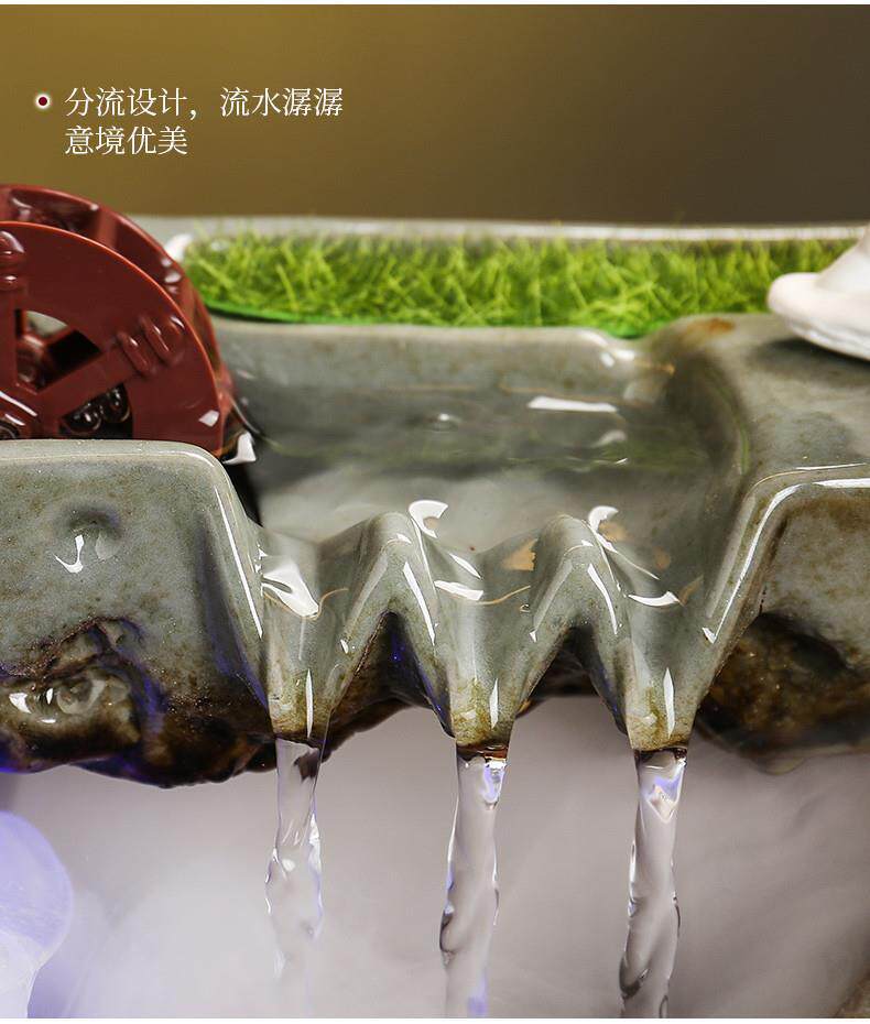 Декорации водные 开业礼品流水器摆件生财招财办公室小鱼缸新中式陶瓷禅意客厅软装 OTHER
